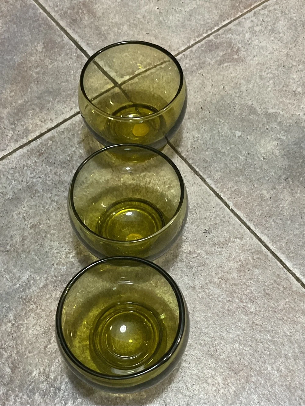 Olive Green Glass Decanter Set - 7-Piece Made in Italy